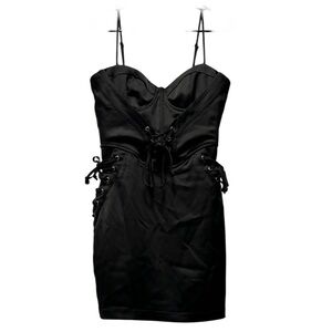Forever 21 Black Lace-Up Mini Dress